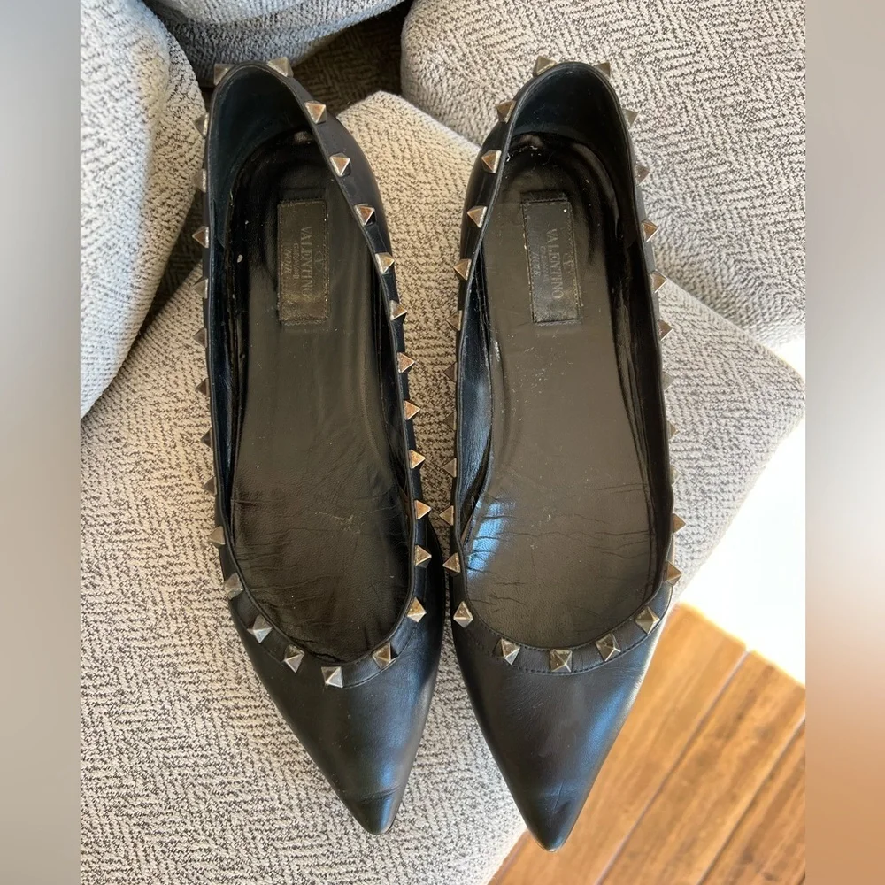 Rockstud Pointed Toe Ballerina Flat - Picture 3 of 15